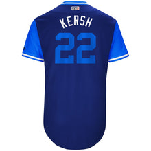 Load image into Gallery viewer, Men's Los Angeles Dodgers Clayton Kershaw "Kersh" Majestic Royal/Light Blue 2017 Little League World Series Authentic Players Weekend Classic Jersey