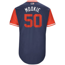 Load image into Gallery viewer, Men's Boston Red Sox Mookie Betts "Mookie" Majestic Navy/Red 2017 Little League World Series Authentic Players Weekend Classic Jersey