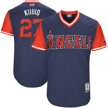 Load image into Gallery viewer, Men's Los Angeles Angels Mike Trout "Kiiiiid" Majestic Navy/Red 2017 Little League World Series Authentic Players Weekend Classic Jersey