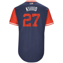 Load image into Gallery viewer, Men's Los Angeles Angels Mike Trout "Kiiiiid" Majestic Navy/Red 2017 Little League World Series Authentic Players Weekend Classic Jersey