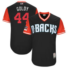 Load image into Gallery viewer, Men's Arizona Diamondbacks Paul Goldschmidt "Goldy" Majestic Black/Red 2018 Players' Weekend Authentic Jersey
