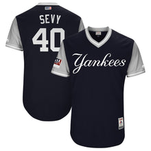 Load image into Gallery viewer, Men's New York Yankees Luis Severino "Sevy" Majestic Navy/Gray 2018 Players' Weekend Authentic Jersey