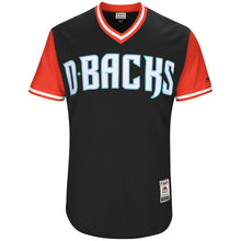 Load image into Gallery viewer, Men's Arizona Diamondbacks Andrew Chafin "The Sheriff" Majestic Black 2017 Players Weekend Authentic Jersey