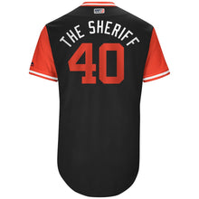 Load image into Gallery viewer, Men's Arizona Diamondbacks Andrew Chafin "The Sheriff" Majestic Black 2017 Players Weekend Authentic Jersey