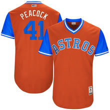 Load image into Gallery viewer, Men's Houston Astros Brad Peacock "Peacock" Majestic Orange 2017 Players Weekend Authentic Jersey
