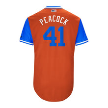 Load image into Gallery viewer, Men's Houston Astros Brad Peacock "Peacock" Majestic Orange 2017 Players Weekend Authentic Jersey