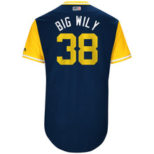Load image into Gallery viewer, Men's Milwaukee Brewers Wily Peralta "Big Wily" Majestic Navy 2017 Players Weekend Authentic Jersey