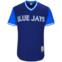 Load image into Gallery viewer, Men's Toronto Blue Jays Josh Donaldson "Bringer of Rain" Majestic Light Blue/Royal 2017 Little League World Series Authentic Players Weekend Classic Jersey
