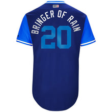 Load image into Gallery viewer, Men's Toronto Blue Jays Josh Donaldson "Bringer of Rain" Majestic Light Blue/Royal 2017 Little League World Series Authentic Players Weekend Classic Jersey