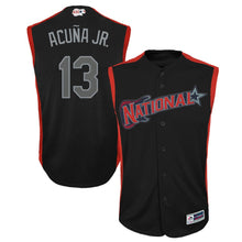 Load image into Gallery viewer, Youth National League Ronald Acuna Jr. Majestic Navy 2019 MLB All-Star Game Player Jersey