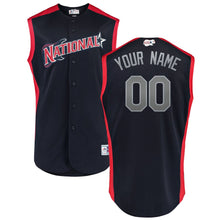 Load image into Gallery viewer, Men's National League Majestic Navy/Red 2019 MLB All-Star Game Workout Custom Jersey