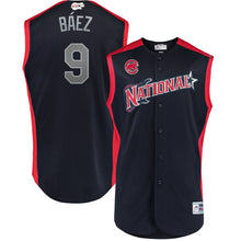 Load image into Gallery viewer, Men's National League Javier Baez Majestic Navy 2019 MLB All-Star Game Workout Player Jersey