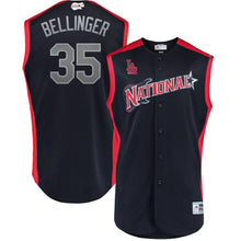 Load image into Gallery viewer, Men's National League Cody Bellinger Majestic Navy 2019 MLB All-Star Game Workout Player Jersey
