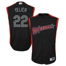 Load image into Gallery viewer, Youth National League Christian Yelich Majestic Navy 2019 MLB All-Star Game Player Jersey