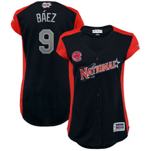 Load image into Gallery viewer, Women's National League Javier Baez Majestic Navy 2019 MLB All-Star Game Workout Player Jersey