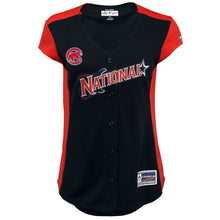 Load image into Gallery viewer, Women's National League Javier Baez Majestic Navy 2019 MLB All-Star Game Workout Player Jersey