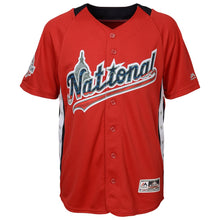 Load image into Gallery viewer, Youth National League Freddie Freeman Majestic Red 2018 MLB All-Star Game Home Run Derby Player Jersey