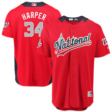Load image into Gallery viewer, Men's National League Bryce Harper Majestic Red 2018 MLB All-Star Game Home Run Derby Player Jersey