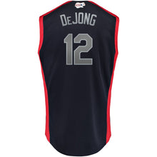 Load image into Gallery viewer, Men's National League Paul DeJong Majestic Navy/Red 2019 MLB All-Star Game Workout Player Jersey