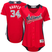 Load image into Gallery viewer, Women's National League Bryce Harper Majestic Red 2018 MLB All-Star Game Home Run Derby Player Jersey