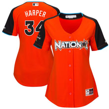 Load image into Gallery viewer, Women's National League Bryce Harper Majestic Orange 2017 MLB All-Star Game Home Run Derby Jersey