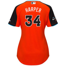 Load image into Gallery viewer, Women's National League Bryce Harper Majestic Orange 2017 MLB All-Star Game Home Run Derby Jersey