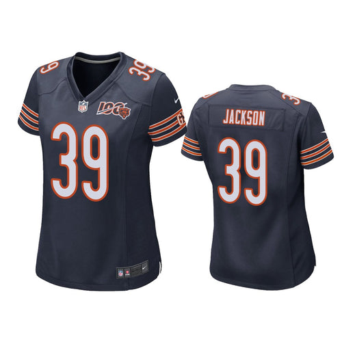 Chicago Bears #39 Eddie Jackson Navy 100th Jersey