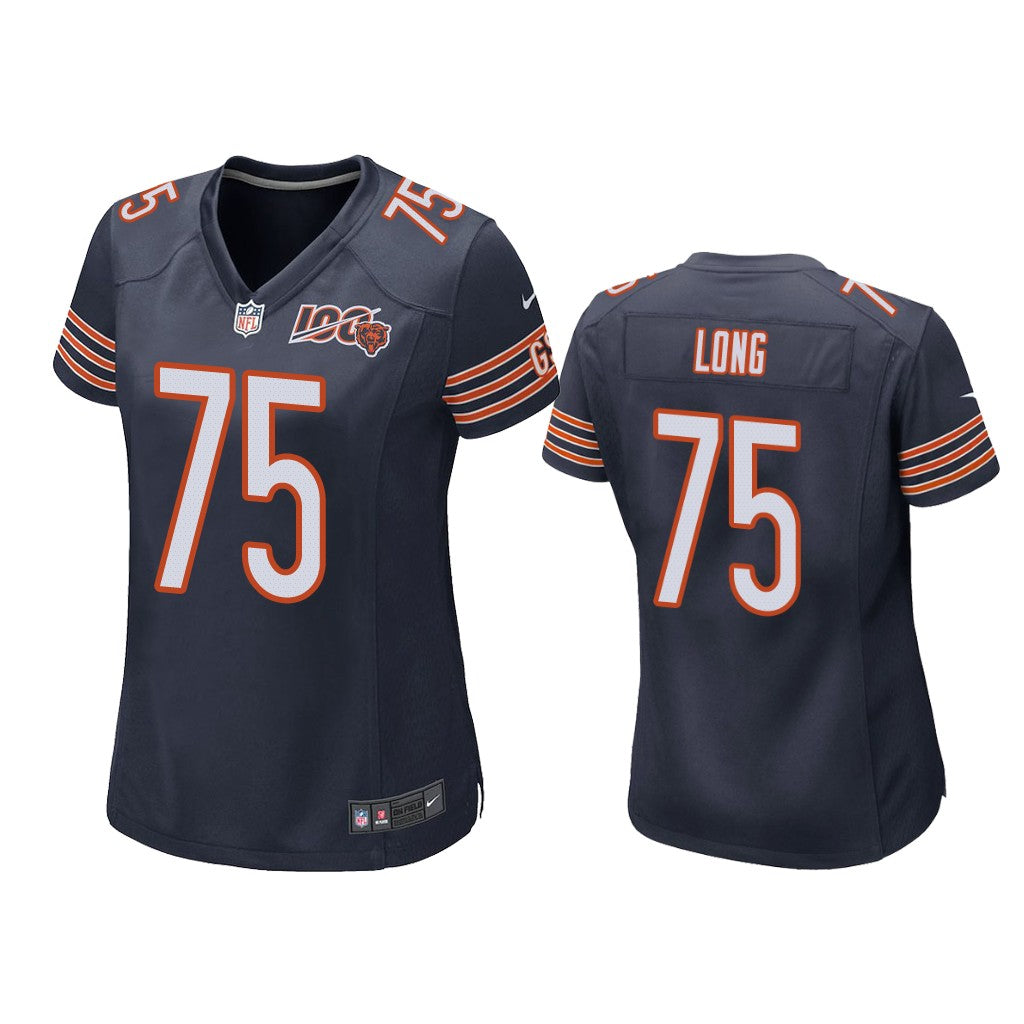 Chicago Bears #75 Kyle Long Navy 100th Jersey