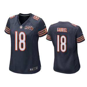 Chicago Bears #18 Taylor Gabriel Navy 100th Jersey